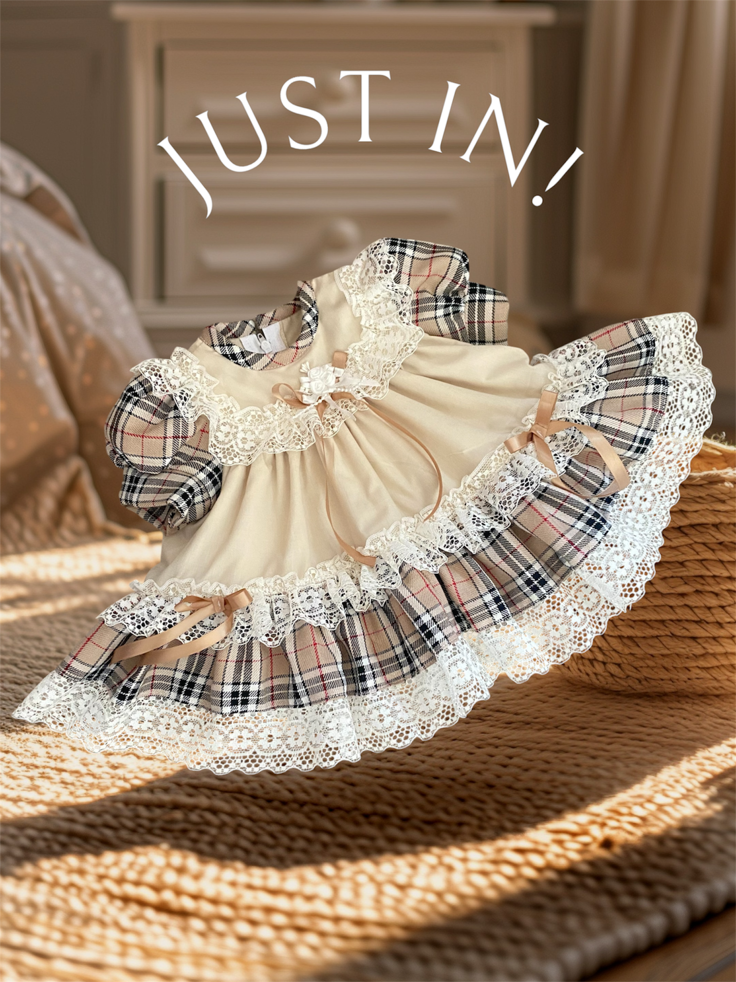 Burberry Inspired Frilly Baby Girls Dress