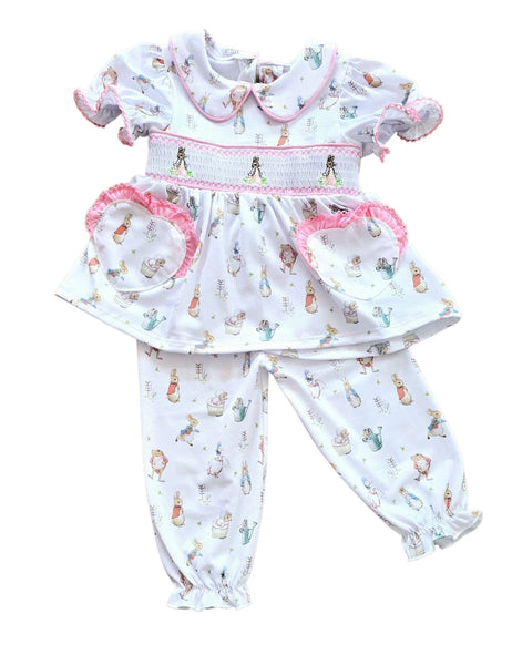 Flopsy Bunny Frilly Smocked Pyjama Set