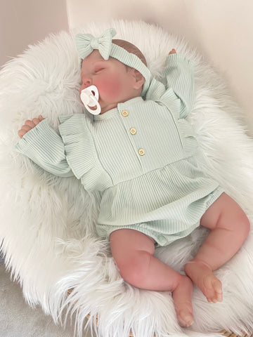 Baby Girls Romper Set - Sage