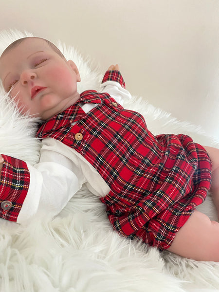 Baby Boys Tartan Romper Short Set