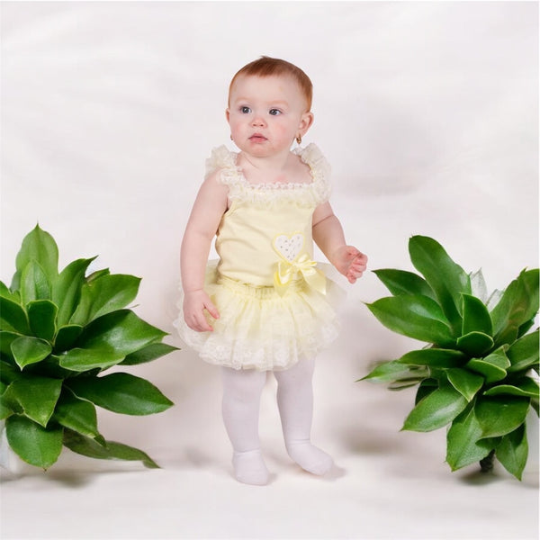 Beau Kid Frilly Tutu Jam Pants Lemon Set