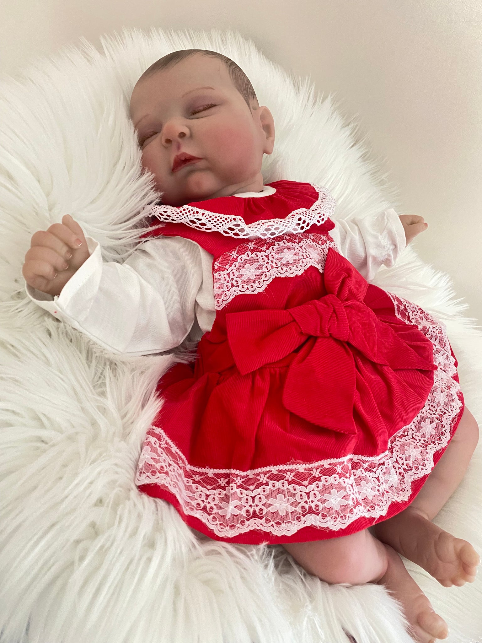 Baby Girls Dress Set With Lace and Bow