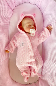 Premature Baby Girls Snowsuit / PramSuit - Elephant