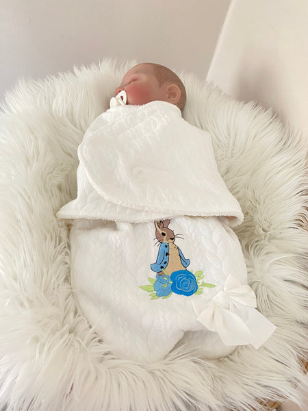 Peter Rabbit Swaddle Wrap velour - Cream