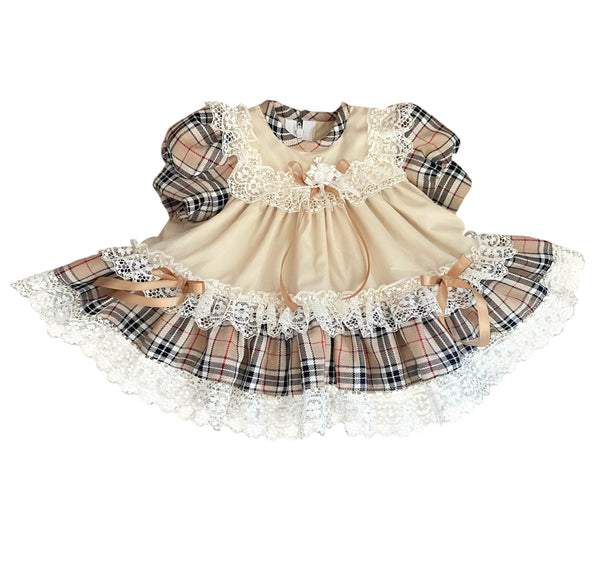 Burberry Inspired Frilly Baby Girls Dress