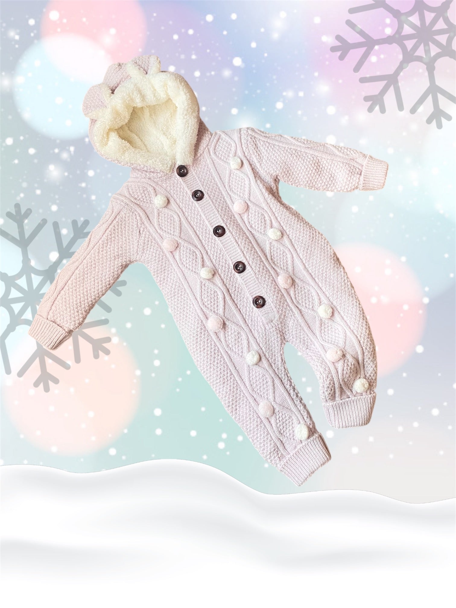 Baby Girls Bobble Pramsuit