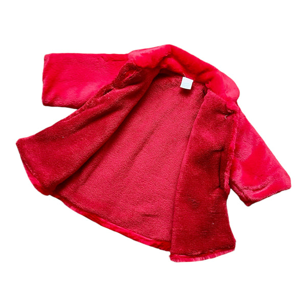 Baby Girls Red Soft Fur Coat