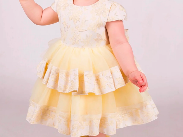 Beau Kid Lemon Layered Dress