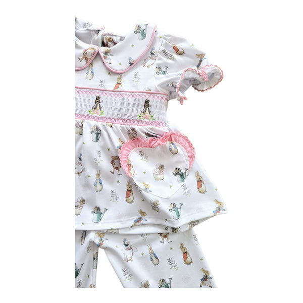 Flopsy Bunny Frilly Smocked Pyjama Set