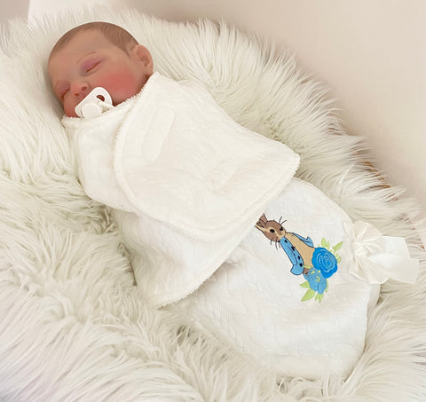 Peter Rabbit Swaddle Wrap velour - Cream