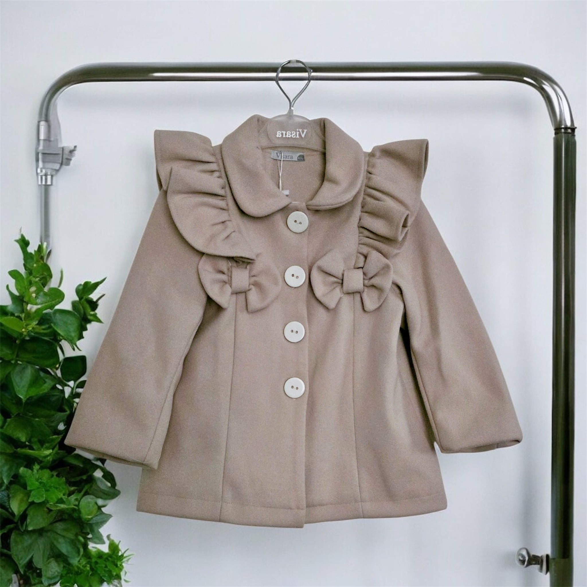 Girls Frilly Bow Coat