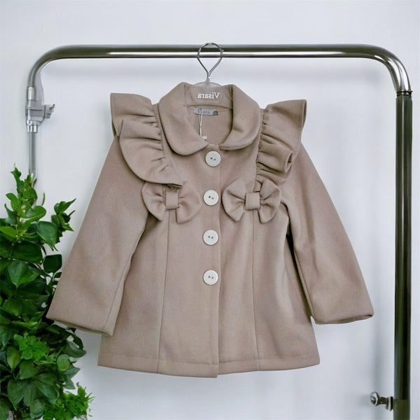 Girls Frilly Bow Coat