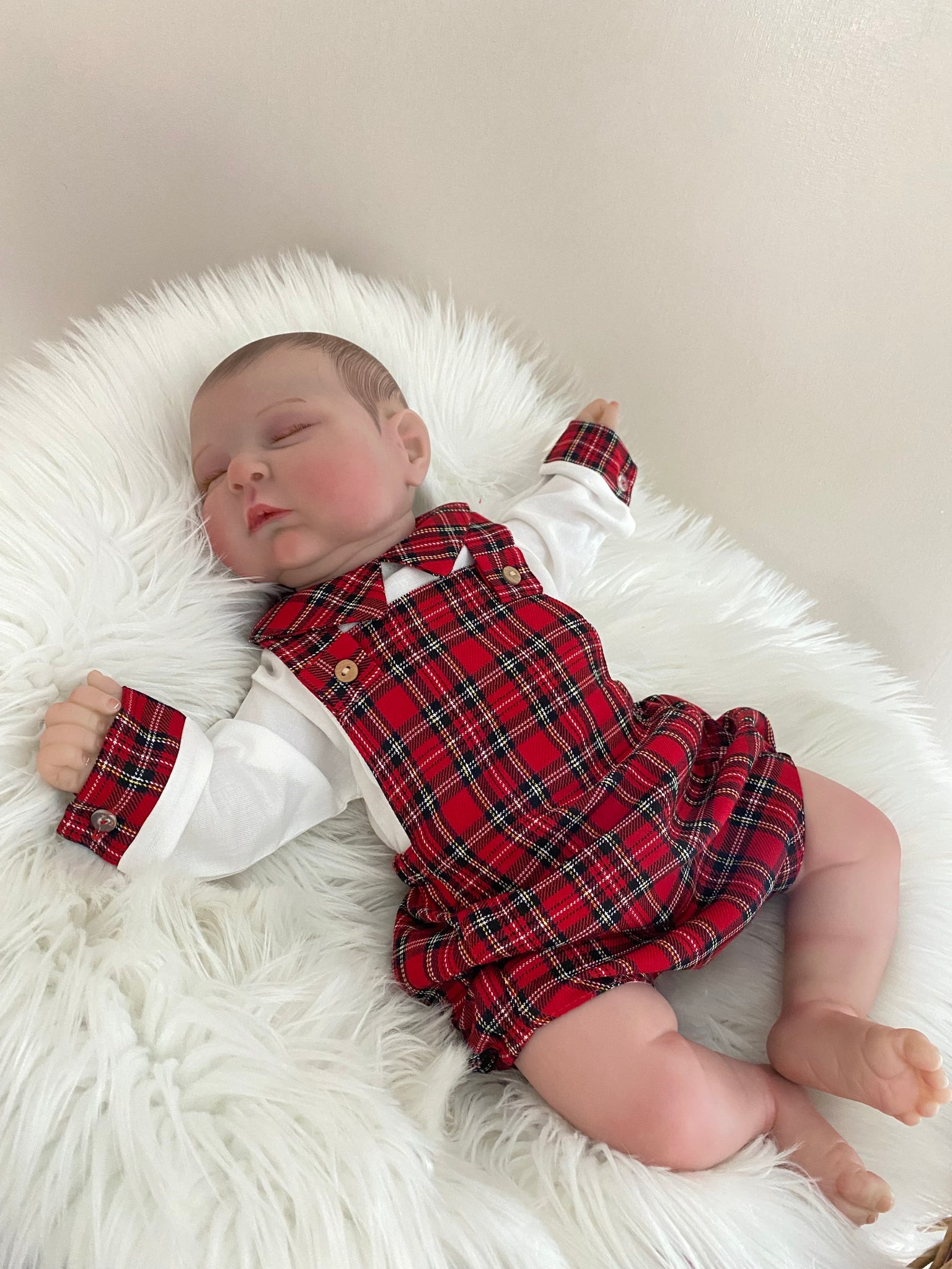 Baby Boys Tartan Romper Short Set