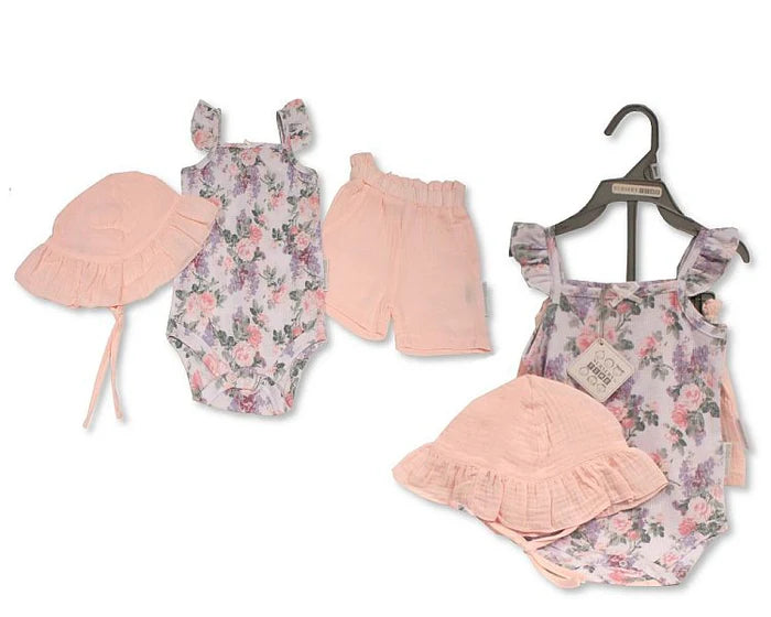 Baby Girls Three Piece Set - Floral