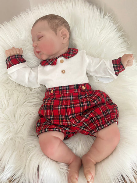 Baby Boys Tartan Romper Set