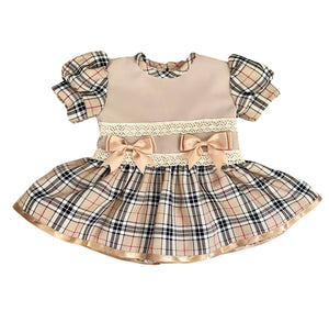 Girls Drop Waist Burberry Inspired Dress - Older Girls