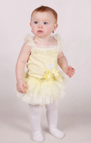 Beau Kid Frilly Tutu Jam Pants Lemon Set