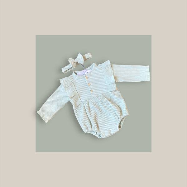 Baby Girls Romper Set - Sage