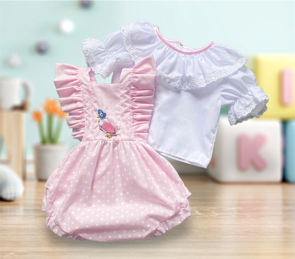 Jemima Puddleduck Two Piece Frilly Romper Set REDUCED