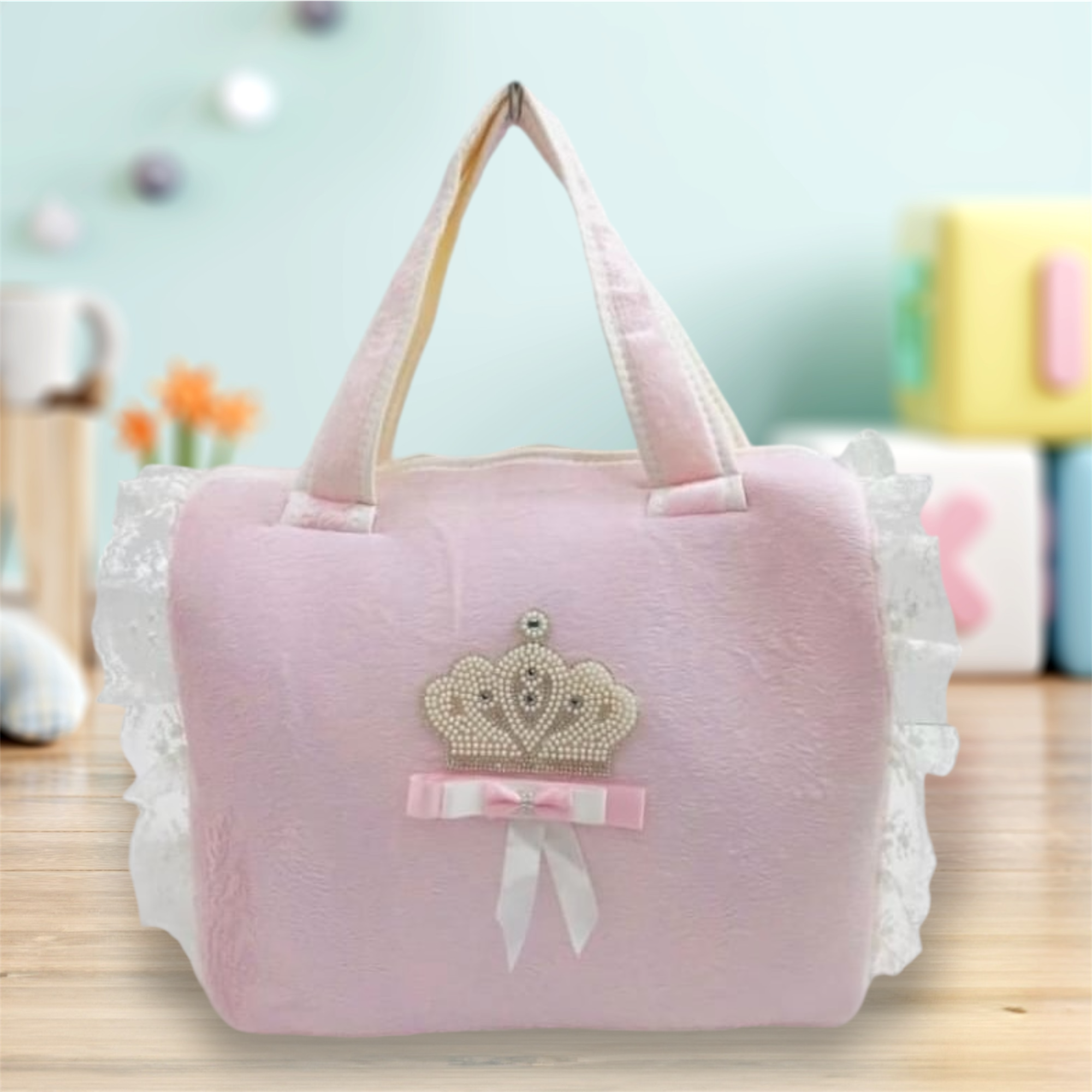 Baby Girls Pearl Crown Pink Changing Bag