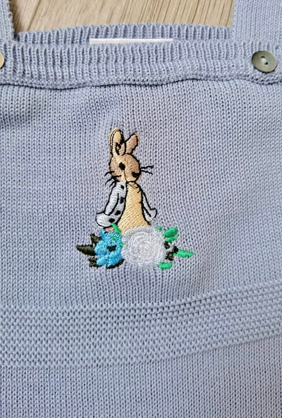 Dandelion Peter Rabbit fine Knitted Dungarees - Blue