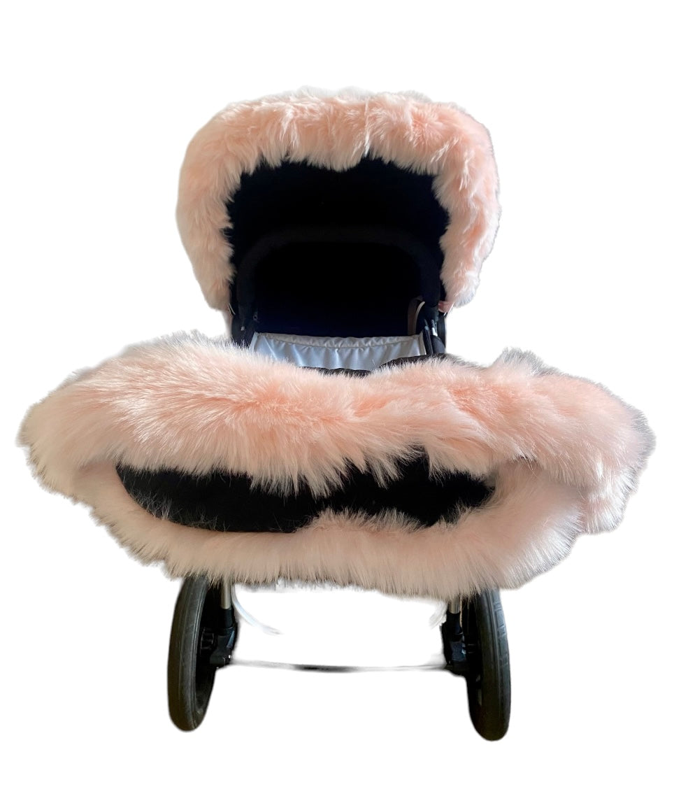 Extra Fluffy Faux Fur Pram Trim Handmuff Blush Pink Gillytots Children s Boutique